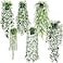 Der Rose 6Pcs Fake Plants Hanging Artificial Eucalyptus Vines Faux Potted Hanging Plants Indoor for Bathroom Kitchen Wall Shelf Outdoor Decor