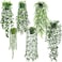 Der Rose 6Pcs Fake Plants Hanging Artificial Eucalyptus Vines Faux Potted Hanging Plants Indoor for Bathroom Kitchen Wall Shelf Outdoor Decor