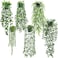 Der Rose 6Pcs Fake Plants Hanging Artificial Eucalyptus Vines Faux Potted Hanging Plants Indoor for Bathroom Kitchen Wall Shelf Outdoor Decor