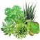QUOZUO Green Succulent Plants 6pcs Mini Fake Succulents Plants for DIY Crafting Home Floral Wall Office Decoration excluding pots