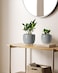 LE TAUCI Ceramic Plant Pots 51 64 Inch Footed Pots for Plants Modern Flower Pots for Home and Office Indoor Planters with Drainage Reactive Glaze Gray