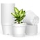 SwinDuck 20 Pack 6 Inch Plant Pots with Drainage and Saucers White Plastic Flower Pots for Indoor and Outdoor Plants Stackable Nursery Planters for Houseplants and Herbs White
