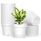SwinDuck 20 Pack 6 Inch Plant Pots with Drainage and Saucers White Plastic Flower Pots for Indoor and Outdoor Plants Stackable Nursery Planters for Houseplants and Herbs White