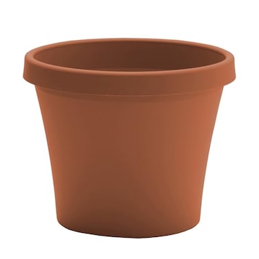 Bloem Terra 6 Round Plastic Planter with Drainage Holes IndoorOutdoor 05 Gallon Capacity Lightweight Garden Pot Terra Cotta
