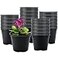 KINGLAKE 100 Pcs 4 Plastic Plants Pots Black