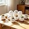 ZOUTOG Succulent Plant Pot 12 Pack 25 inch Square Pattern Ceramic Planters with Bamboo Tray Small Succulent Pots Indoor White Office Desk Decor Seeds Plants Not Included