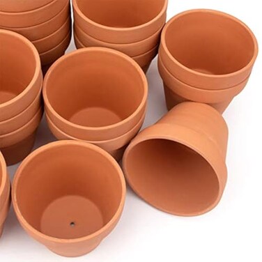 CFKJ 26 Pack 4 Planter Nursery Pots Terracotta Pot Clay Pots Clay Ceramic Pottery Cactus Flower Pots Succulent Nursery Pots Garden Terra Cotta Pots with Drainage Hole 26