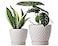 Docrin Ceramic Plant Pots Set of 2 6655 HighFired Clay Indoor Planters with Drainage Holes Saucer Honeycomb Modern Home Decor for All House Plants
