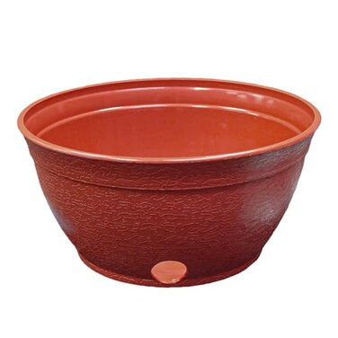 Emsco Group EMSCO Expandable Hose Hider Expandable Hose Storage Pot Rustic Terra Cotta