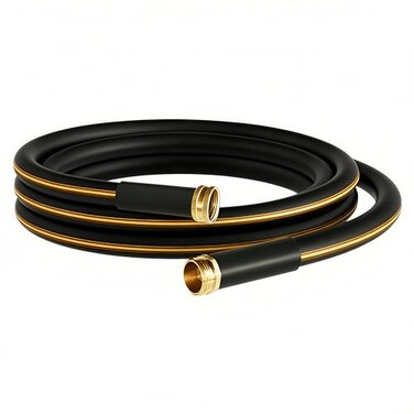 Atlantic Heavy Duty Garden Hose 10 ft x 58 Inch Black Color Short Connection Leader Hose with Solid Brass Connectors 10 Feet