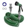 SPECILITE 38 Lightweight Coil Garden Hose 75FT EVA Flexible Curly Water Pipes with 6Pattern Spray Nozzle for Boat Greenhouse Yard Patio Green