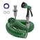 SPECILITE 38 Lightweight Coil Garden Hose 75FT EVA Flexible Curly Water Pipes with 6Pattern Spray Nozzle for Boat Greenhouse Yard Patio Green