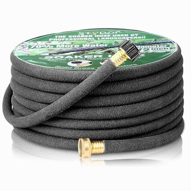 STYDDI Soaker Hose 12 x 100 FT Round Rubber Garden Soaker Hose Heavy Duty Water Seeper Soaker Hoses for Foundation Watering Garden Beds Garden Lawn and Plants
