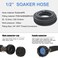 Taisia 12 Soaker Hose 15 ft Round Rubber Garden Soaker Hoses Heavy Duty Drip Hose for Watering Irrigation Water Seeper Soaker Hoses for Garden Lawn and Plants