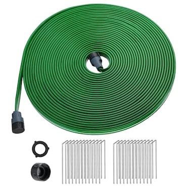 Beeplove 75ft Sprinkler Soaker Hose Kinkfree Save Water Flexible Heavy Duty Three Tube Flat Watering Hose for Garden Yard Lawn Irrigation With 25 Stakes