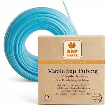 SAP HAPPY Maple Syrup Sap Collection Tubing 50 Feet 516 FoodGrade UVBlocking Maple Tapping Line KinkResistant FreezeFlexible Sap Tubing for Backyard Sugaring