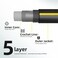 Solution4Patio Expert Solution4Patio Long Black Garden Hose 34 in x 50 ft Heavy Duty Durable Flexible Lightweight Water Pipe Brass Aluminum Ends for Household Commercial Kink Free No Leaking MaleFemal