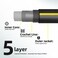 Solution4Patio Expert Solution4Patio Long Black Garden Hose 34 in x 50 ft Heavy Duty Durable Flexible Lightweight Water Pipe Brass Aluminum Ends for Household Commercial Kink Free No Leaking MaleFemal
