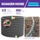 ZGWDrip Soaker Hose 100 FT12 Inch Soaker Garden Hose with 34 Solid Brass Connectors