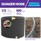 ZGWDrip Soaker Hose 100 FT12 Inch Soaker Garden Hose with 34 Solid Brass Connectors