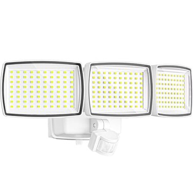 AIXPI Battery Powered Motion Sensor Outdoor Lights 1500LM Flood Light IP65 Waterproof Security Light Motion Detector Lights Wireless for Outside Yard White 1Pack
