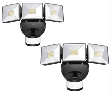 OREiN 2 Pack Motion Sensor Outdoor Flood Light 30W 4500LM LED Security Light with 180 40FT Detection Dusk to DawnAutoTest Modes IP65 Waterproof Hardwired Floodlight for Yard Garage Driveway