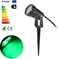 OurLeeme 3 3W LED Lawn Garden Flood Light US Plug Yard Patio Path Spotlight Lamp with Spike Waterproof Green Light AC 85265V