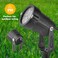 OurLeeme 3 3W LED Lawn Garden Flood Light US Plug Yard Patio Path Spotlight Lamp with Spike Waterproof Green Light AC 85265V