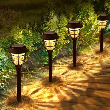 Springwind 10 Pack Solar Pathway Lights Outdoor Bright Solar Powered Garden Light with 3000K Warm LED Auto OnOff Waterproof Path Lights Decorative Landscape Lighting for Yard Patio Walkway Driveway