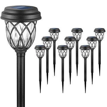 EXCMARK 10 Pack Solar Lights Outdoor Garden Pathway Solar Powered Yard Lights for Walkway Sidewalk Driveway