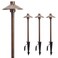 Gardencoin Solid Brass Low Voltage Pathway Lights 67 Shade 219 Tall 12V ACDC Heavy Duty LED Landscape Path Lights Outdoor Wired Antique Bronze Walkway Lights with Larger Stake 4Pack