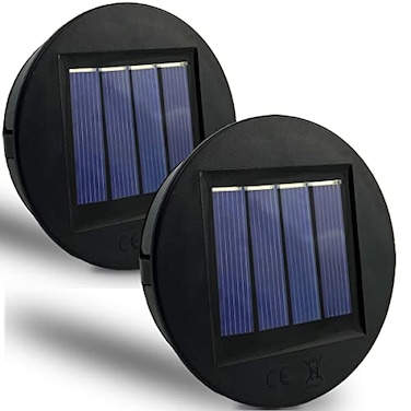 HELESIN Replacement Solar Light Parts 2 Pack Solar Lights Replacement Top 8 lumens Solar Light Inserts for Lanterns Waterproof Battery Box Top DIY Outdoor Garden Patio Decor Warm Yellow 315inches