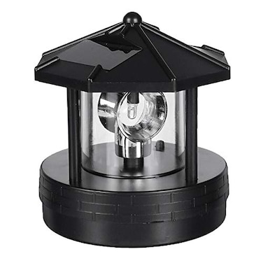CALIDAKA Solar Powered Lighthouse Garden Light413 x 433 in 360 Rotating LED Beacon IP44 Waterproof Outdoor Decor Statue for Yard Lawn Patio Balcony