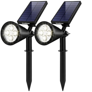 InnoGear Solar Lights Outdoor Waterproof Solar Garden Light for Outside Yard Landscape Lighting Pathway Spot Lights Spotlight Wall Light Auto OnOff Pack of 2 White
