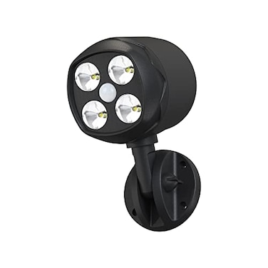Quiltered Motion Sensor Outdoor Lights Battery Operated 600LM Motion Detector Security Lights Black 1 Pack