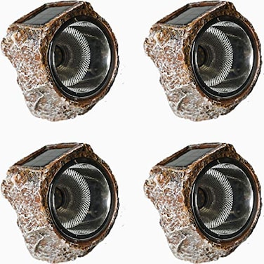 StarryMine Solar Rock Light Led 4 Pack Waterproof Garden Stone Lights Outdoor Landscaping Spotlights Yard Patio Pathway Driveway