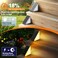 AUDLES 6 Pack Solar Stair Lights Outdoor Stair Lights with Waterproof IP67 LED Solar Light for Outside Light Decor for Stair Deck Front Step Front Porch Patio Garden and Backyard Brown