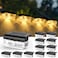 Herzila Solar Step Lights Outdoor 12 Pack Solar Fence Lights LED Waterproof Deck Lights for Outside Step Fence Deck Stair Pool and Yard Warm White