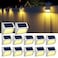JSOT Solar Deck Lights 12 Pack Solar Fence Lights Waterproof Outdoor Light Fence Post Light for Outside Pool Garden Backyard Patio Yard Wall Stair Step Warm Light