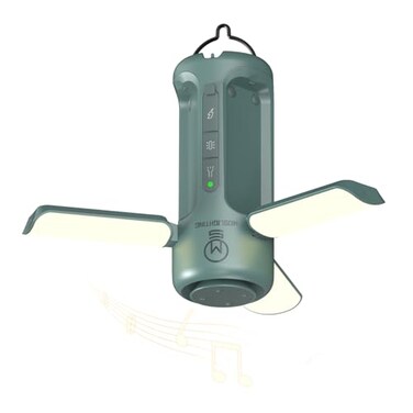 MOSLIGHTING 4 in 1 Foldable Camping Lantern with Bluetooth Speaker Portable Flashlight LED Folding Tent Lights 750Lm 5 Modes