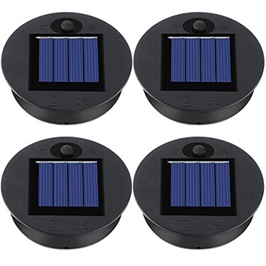 Frienda 4 Pieces Replacement Solar Light Tops Outdoor Hanging Lantern Solar Light Parts Round Waterproof Decorative for Outdoor Hanging Lanterns Warm335 Inch in Diameter