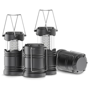 Lichamp 4 Pack LED Camping Lanterns Battery Powered Camping Lights LED Collapsible Flashlight Portable Emergency Supplies Kit A4GY