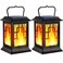 Ollivage Solar Lanterns Outdoor Waterproof Hanging Solar Lanterns Garden Lights Solar Powered Flame Lights LED Lights for Patio Pathway Deck Yard 2 Pack