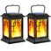 Ollivage Solar Lanterns Outdoor Waterproof Hanging Solar Lanterns Garden Lights Solar Powered Flame Lights LED Lights for Patio Pathway Deck Yard 2 Pack