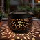 OMRAYTU Solar Table Lanterns Outdoor Waterproof LED Lamp Black Metal Table top Lights Solar Powered Decorative Lantern for Desk Patio Garden Pathway Yard