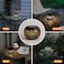 OMRAYTU Solar Table Lanterns Outdoor Waterproof LED Lamp Black Metal Table top Lights Solar Powered Decorative Lantern for Desk Patio Garden Pathway Yard