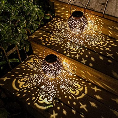 Singingarden Solar Lanterns Outdoor Waterproof Garden Decorative Lights Owl Hanging Solar Lanterns for Patio Table Pathway Balcony Lawn Yard Decor 2 Pack