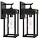 Auzev 2 Pack Outdoor Solar Wall Light Fixtures With Dusk To Dawn SensorLarge Size Black Outdoor Wall Lights with 3Lighting ModesExterior Waterproof Solar Wall Sconce Light for OutsideGarageBlack2P