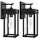 Auzev 2 Pack Outdoor Solar Wall Light Fixtures With Dusk To Dawn SensorLarge Size Black Outdoor Wall Lights with 3Lighting ModesExterior Waterproof Solar Wall Sconce Light for OutsideGarageBlack2P