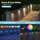 Bridika Solar Fence Lights Outdoor Waterproof Warm White Color Glowt LED for Backyard Patio Deck Railing Stair Handrail Pool and Wall 8 Packs